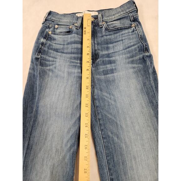 AYR Jeans The Bomb Pop Straight Ankle Womens Size 25 Blue Made in USA Raw Hem - Picture 11 of 13
